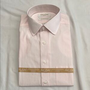 Roundtree & Yorke Pink Dress Shirt Classic Formal Wear